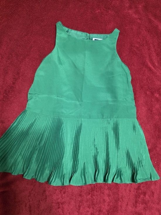 Janie and Jack Other - Girls' Emerald Green Pleated Hem Dress